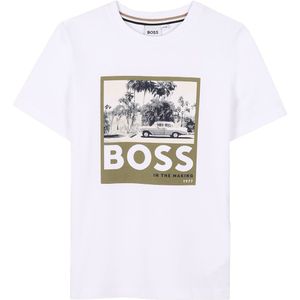 BOSS T-Shirt - Wit m. Dark Green - BOSS - 10 jaar (140) - T-Shirts