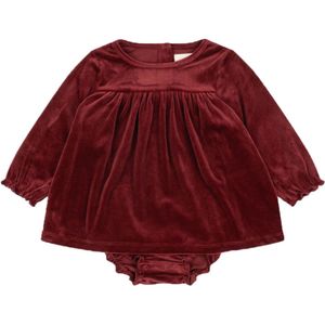 Konges Sløjd Body met Rok - Fluweel - Jingle - Rood Dahlia - Konges Sløjd - 62 - Romper L/S