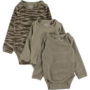 Sofie Schnoor Romper l/æ - 3-pack - Dusty Green - Sofie Schnoor - 56 - Romper L/S