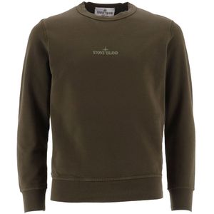 Stone Island Sweatshirt - Militair Green m. Logo - Stone Island - 10 jaar (140) - Sweatshirt