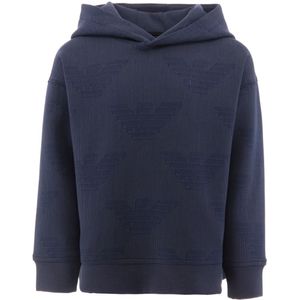 Emporio Armani Hoodie - Navy Gestreept m. Logo's - Emporio Armani - 10 jaar (140) - Hoodie
