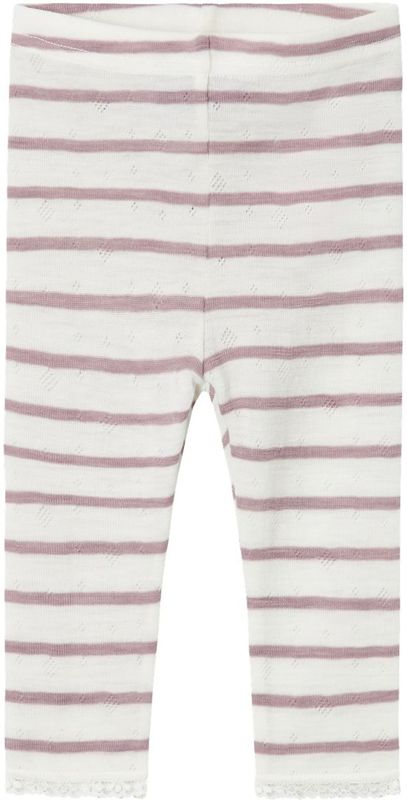 Name It Leggings - Wol - Noos - NbfWang - Snow White/Purple Dove - Name It - 62 - Leggings - Wol