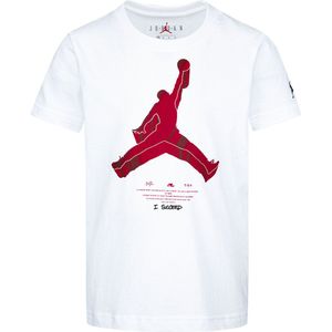 Jordan T-Shirt - Jumpman X Nike Action - Wit m. Rood - Jordan - 4-5 jaar (104-110) - T-Shirts