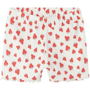Name It Shorts - Rib - NmfVemma - Bright White/Strawberry - Name It - 5 jaar (110) - Shorts