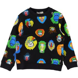 Stella McCartney Kids Sweatshirt - Zwart m. Aapjes - Stella McCartney Kids - 8 jaar (128) - Sweatshirt