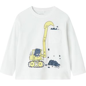 Name It Blouse - NmmVillian - Bright White/Tractor Dino - Name It - 6 jaar (116) - Shirts