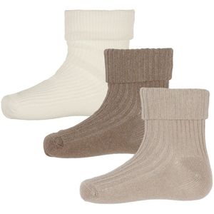 Minymo Sokken - 3-pack - Rib - Light Taupe - Minymo - 11/14 - Sokken