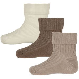 Minymo Sokken - 2-pack - Rib - Light Taupe - Minymo - 23/26 - Sokken