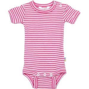 Joha Romper s/s - Rib - Wol/Zijde - Off White/Roze - Joha - 50 - Romper S/S