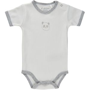 Fixoni Romper s/s - Grijs Gevlekt m. Print - Fixoni - 56 - Romper S/S