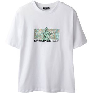 LMTD T-Shirt - NlmAnders - Bright White m. Print - LMTD - 9-10 jaar (134-140) - T-Shirts