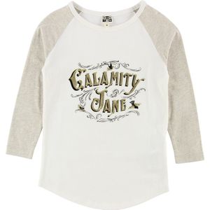 Bonton Blouse - Wit/Grijs Gevlekt m. Print - Bonton - 4 jaar (104) - Shirts