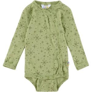 Joha Wikkelromper l/s - Wol - Licht Olive m. Sterren - Joha - 40 - Romper L/S