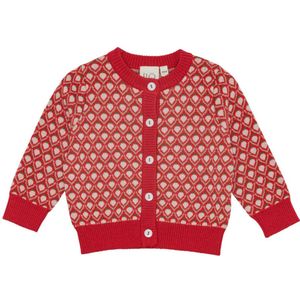 Flöss Cardigan - Wol - Gebreid - Zuri - Rood Berry - Flöss - 1½ jaar (86) - Cardigan