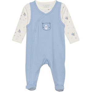 Fixoni Romper m. Voetjes m. Romper l/s - Ashley Blue - Fixoni - 50 - Boxpak