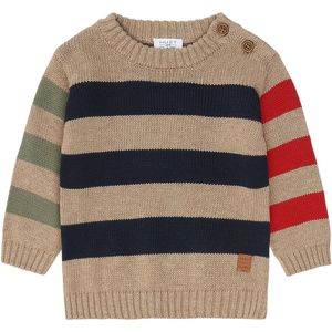 Hust & Claire - Pilou - Gebreide Trui - Donkerbeige / Marine / Lichtgroen / Rood