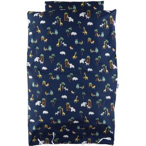 Nørgaard Madsens Beddengoed - Baby - Navy m. Safaridieren - Nørgaard Madsens - Baby - Beddengoed - Baby