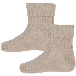 Minymo Sokken - 2-pack - Rib - Light Taupe - Minymo - 15/18 - Sokken