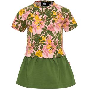 Hummel Jurk - HMLAuli - Roze/Groen m. Bloemen - Hummel - 62 - Jurk