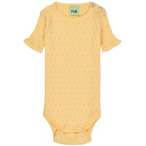 FUB Romper s/s - Rib - Pointelle - Vanilla - FUB - 68 - Romper S/S