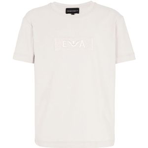 Emporio Armani T-Shirt - Off White m. Borduurwerk - Emporio Armani - 8 jaar (128) - T-Shirts