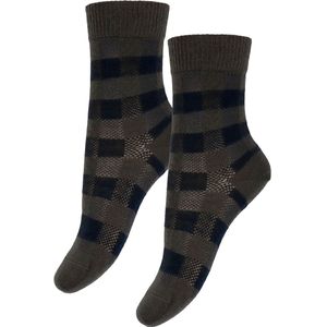 FUB Sokken - Wol - Controle - 2-pack - Mocca/Dark Navy - FUB - 22/24 - Sokken