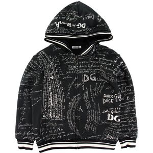 Dolce & Gabbana Cardigan - Terug naar school - Zwart m. Script - Dolce & Gabbana - 10 jaar (140) - Cardigan