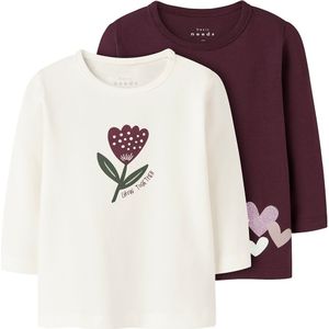 Name It Blouse - 2-pack - NbfVubie - Fig/Cloud Danser - Name It - 68 - Shirts