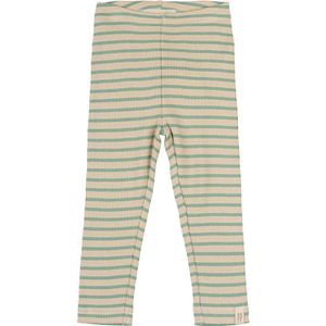 Petit Piao Leggings - Rib - Modaal - Graniet Green/Dark Off Whit - Petit Piao - 56 - Leggings