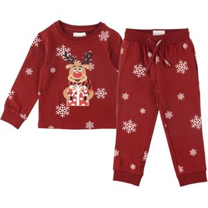Jule-Sweaters Pyjama set - Rudolfs schattige Pyjama's - Rood - Jule-Sweater - 1-2 jaar (80-92) - Pyjama - Tweedelig