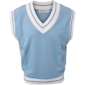 Hound Vest - Tennis Vest - Gebreid - Light Blue - Hound - 8 jaar (128) - Vest