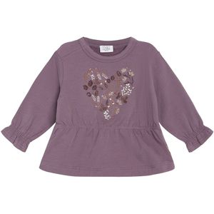 Hust and Claire Sweatshirt - Sara - Dark Plum m. Bloemen - Hust and Claire - 68 - Sweatshirt