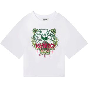 Kenzo T-Shirt - Wit m. Tijger - Kenzo - 8 jaar (128) - T-Shirts