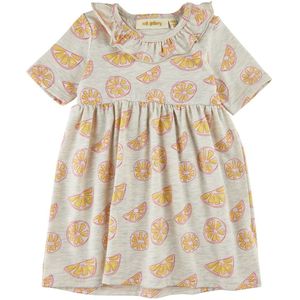 Soft Gallery Jurk - SgJenni - Oranges - Light Grey Melange AOP - Soft Gallery - 68 - Jurk
