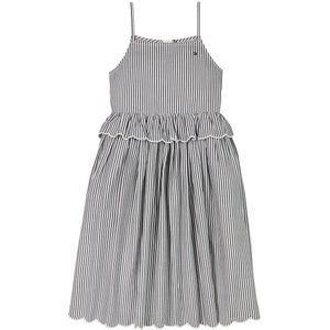 Tommy Hilfiger Jurk - Strap Dress - Dark Nacht Navy Strepen - Tommy Hilfiger - 10 jaar (140) - Jurk