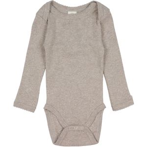 SmallstuffBody l/s - Nature Melange m. Pointelle - Smallstuff - 74 - Romper L/S