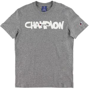 Champion Fashion T-Shirt - Grijs Gevlekt m. Logo - Champion - 16-18 jaar (176-188) - T-Shirts