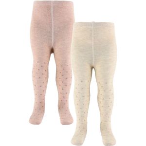 Minymo Panty's - 2-pack - Viscose/Wol - Gepolijst Lilac/Bei - Minymo - 104/110 - Panty's