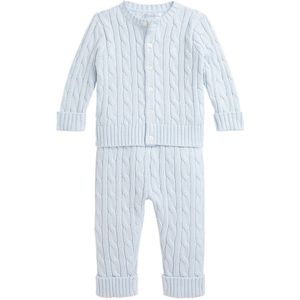 Polo Ralph Lauren Set - Cardigan/Broek - Gebreid - Pearl Blue - Polo Ralph Lauren - 74 - Cardigan