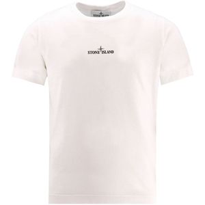 Stone Island T-Shirt - Natural White m. Print - Stone Island - 8 jaar (128) - T-Shirts