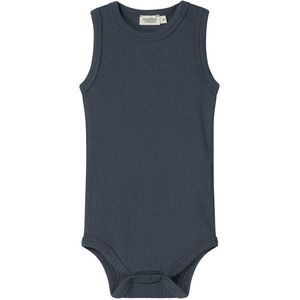 MarMar Romper mouwloos - Rib - Mouwloos - Noos - Blauw - MarMar - 56 - Romper Mouwloos