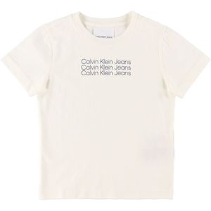 Calvin Klein T-Shirt - Reg - Greige/Navy - Calvin Klein - 8 jaar (128) - T-Shirts