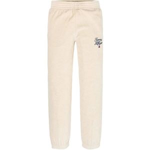 Tommy Hilfiger Velours Broek - Script - Gemêleerde haver - Tommy Hilfiger - 4 jaar (104) - Velours Broek