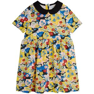 Mini Rodini Jurk - Geel m. Bloemen - Mini Rodini - 4-5 jaar (104-110) - Jurk