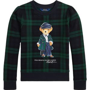 Polo Ralph Lauren Sweatshirt - Zwart/Groen Geruit m. Knuffel - Polo Ralph Lauren - 7 jaar (122) - Sweatshirt