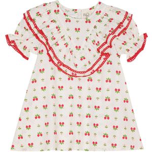 Flöss Jurk - Sofia - Soft White Berry m. Veter - Flöss - 1 jaar (80) - Jurk