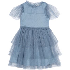 The New Jurk - TnNarice - Ashley Blue/Gold m. Zilver Gestip - The New - 9-10 jaar (134-140) - Jurk