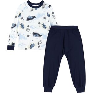 Joha Pyjama set - 2 Gedeeld - Bamboe - Off White m. Print - Joha - 90 - Pyjama - Tweedelig