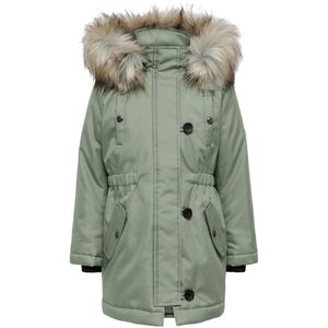 KIDS ONLY - Parka met Kap - Groen - Polyester - Waterdicht