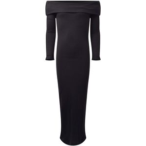 Hound Jurk - Off Shoulder - Gebreid - Zwart - Hound - 14 jaar (164) - Jurk